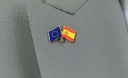 EU + Spanien mit Wappen - Freundschaftspin