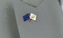 UE + Chypre - Pin's drapeaux croisés