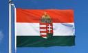 Hongrie avec Blason - Drapeau 100 x 150 cm