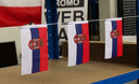 Serbie avec blason Fanion 10 x 15 cm