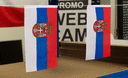 Serbie avec blason Fanion 15 x 22 cm