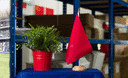 Rote - Holz Tischflagge 15 x 22 cm