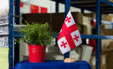 Georgien - Holz Tischflagge 15 x 22 cm