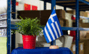 Grèce - Drapeau de table 15 x 22 cm, bois