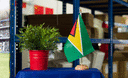 Guyana - Drapeau de table 15 x 22 cm, bois