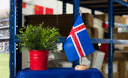 Island - Holz Tischflagge 15 x 22 cm