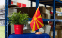 Mazedonien - Holz Tischflagge 15 x 22 cm