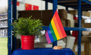 Rainbow - Table Flag 6x9", wooden