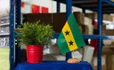 Sao Tome & Principe - Holz Tischflagge 15 x 22 cm