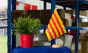 Katalonien - Holz Tischflagge 15 x 22 cm