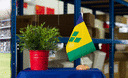 St. Vincent und die Grenadinen - Holz Tischflagge 15 x 22 cm