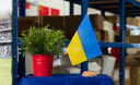 Ukraine - Drapeau de table 15 x 22 cm, bois
