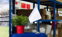 Weiße - Satin Tischflagge 15 x 22 cm