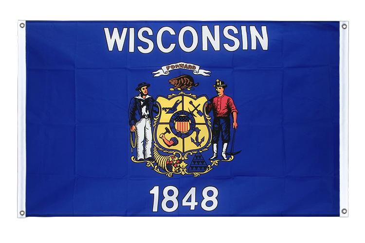 Wisconsin - Banner Flag 3x5 ft, landscape
