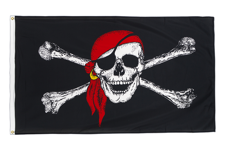 Pirate avec foulard - Drapeau 90 x 150 cm CV