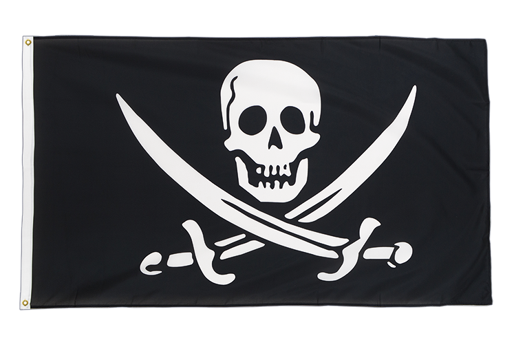 Pirat Zwei Schwerter - Hissflagge 90 x 150 cm CV