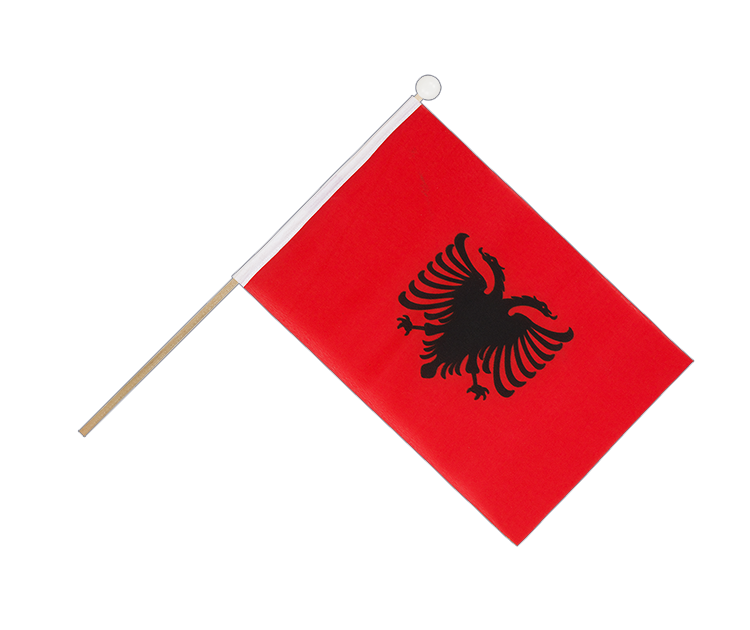 Albanien Stockfähnchen 15 x 22 cm