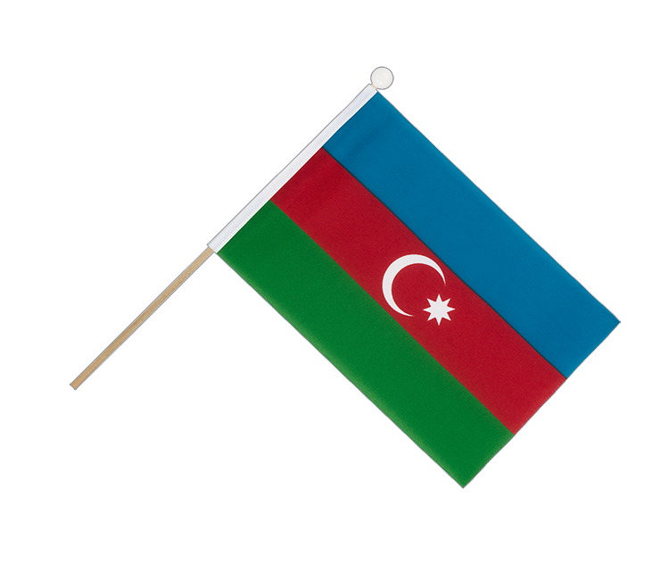 Aserbaidschan Stockfähnchen 15 x 22 cm