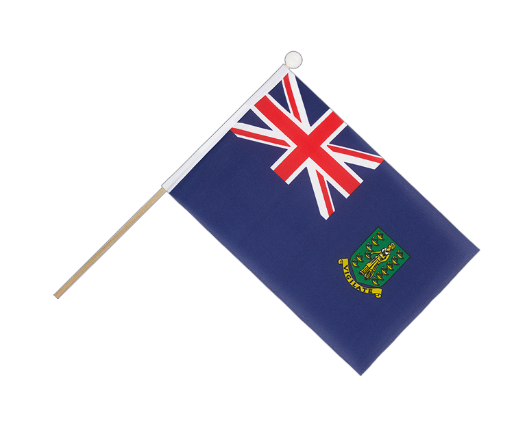 Îles Vierges britanniques - Drapeau sur hampe 15 x 22 cm