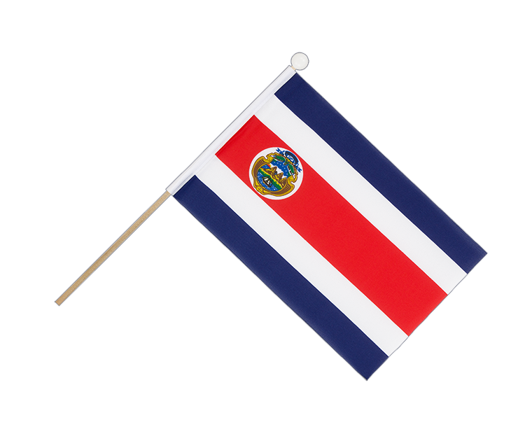 Costa Rica - Drapeau sur hampe 15 x 22 cm