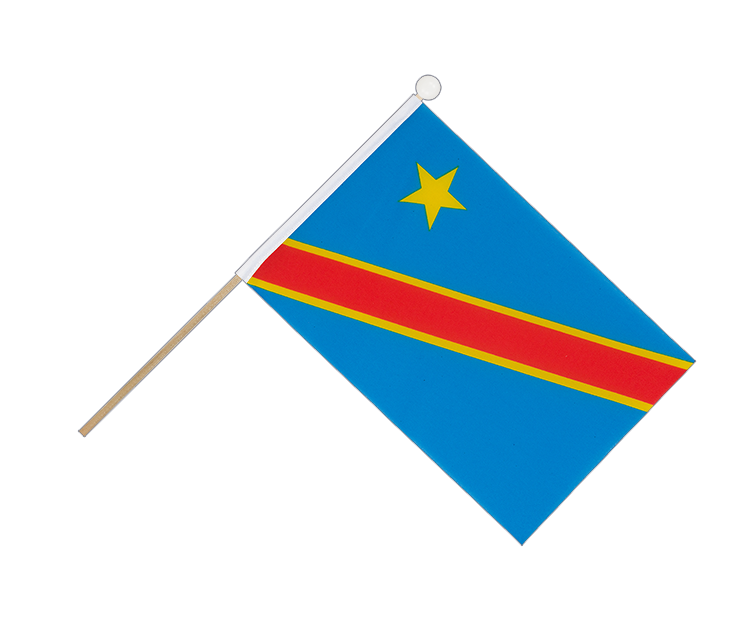 République démocratique du Congo - Drapeau sur hampe 15 x 22 cm