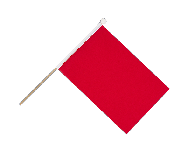Drapeau Rouge sur hampe 15 x 22 cm