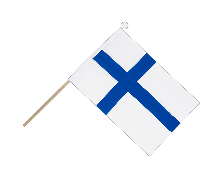 Drapeau Finlande sur hampe 15 x 22 cm
