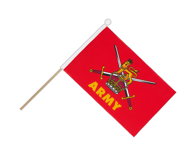 Armée de Terre Britannique - Drapeau sur hampe 15 x 22 cm