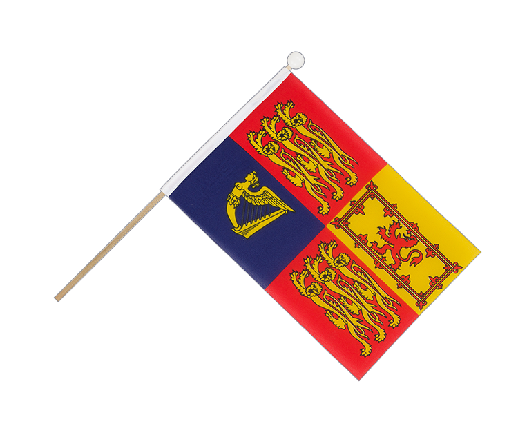 Royal Standard du Royaume-Uni - Drapeau sur hampe 15 x 22 cm