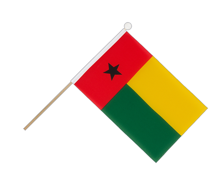 Drapeau Guinée-Bissau sur hampe 15 x 22 cm