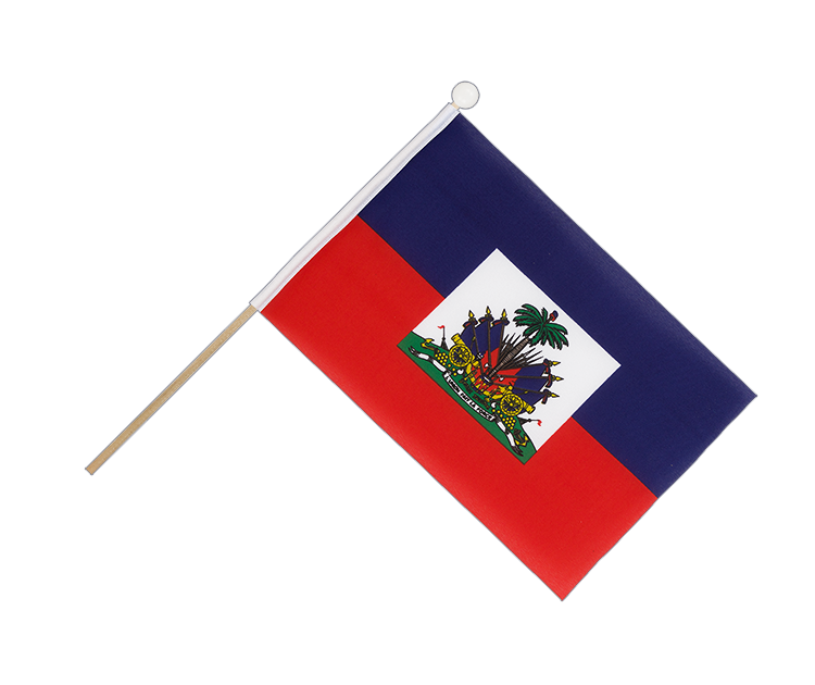 Haiti - Drapeau sur hampe 15 x 22 cm