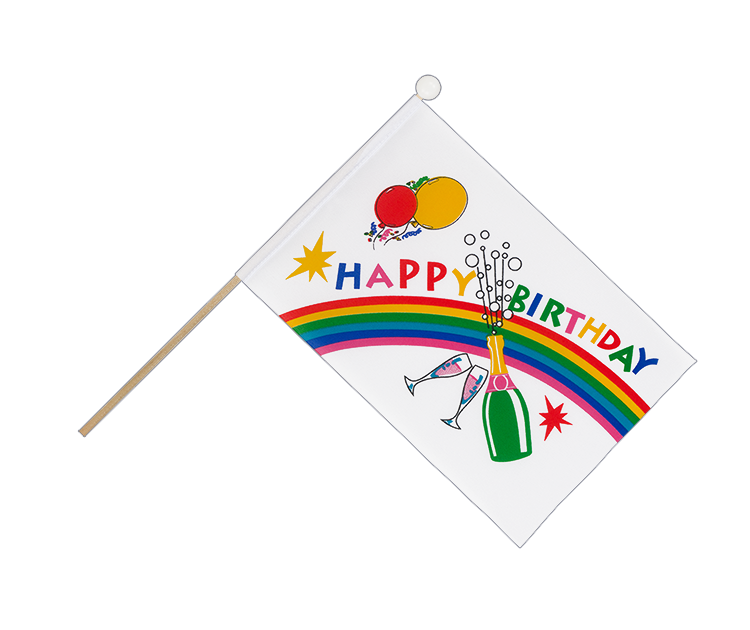 Happy Birthday - Hand Waving Flag 6x9"