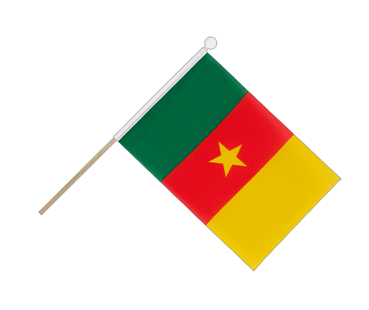 Cameroun - Drapeau sur hampe 15 x 22 cm