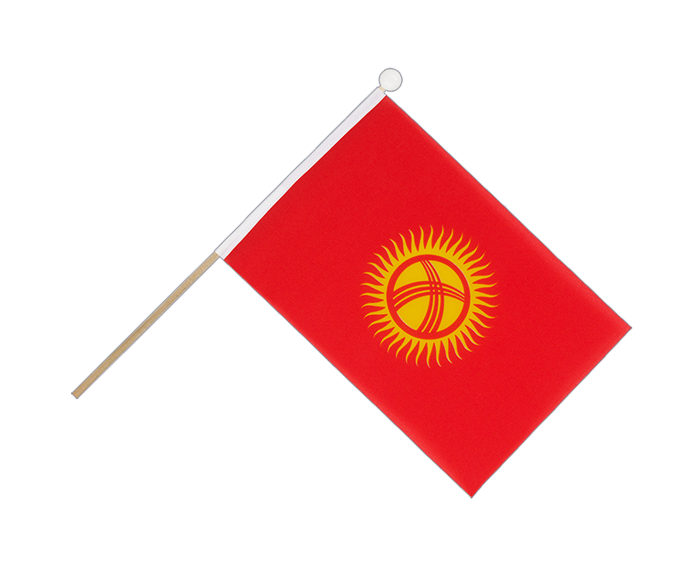 Kirgisistan Stockfähnchen 15 x 22 cm