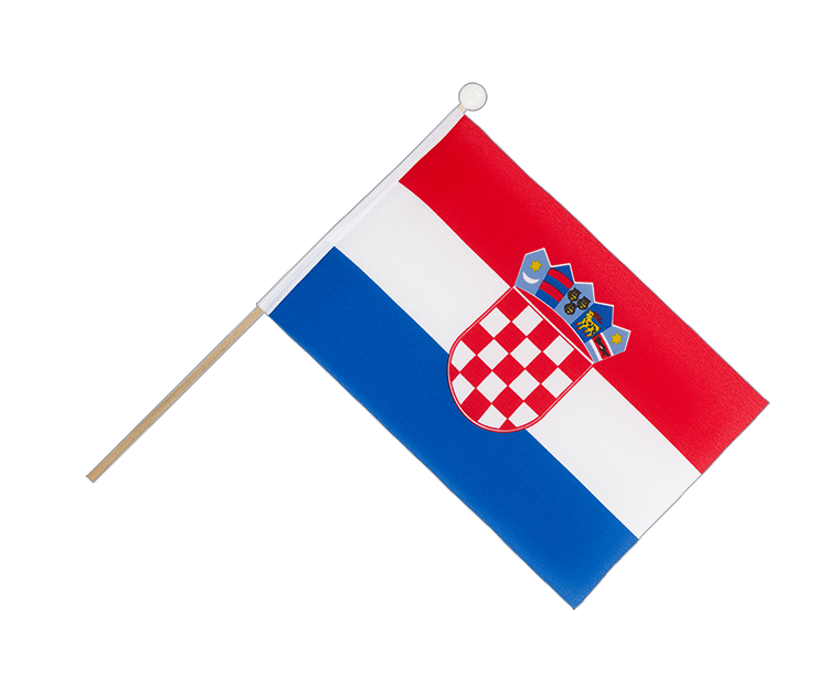 Drapeau Croatie sur hampe 15 x 22 cm