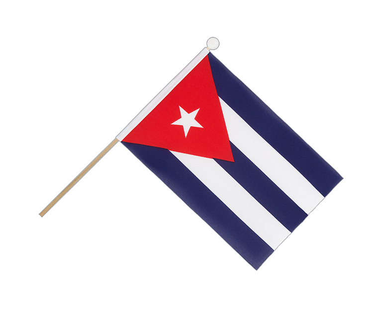 Drapeau Cuba sur hampe 15 x 22 cm