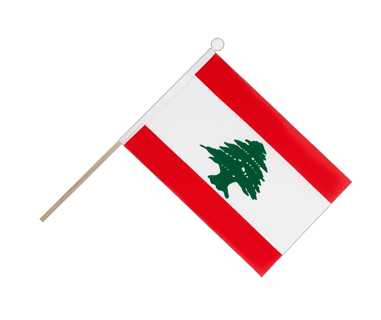 Drapeau Liban sur hampe 15 x 22 cm