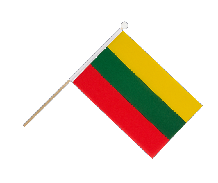 Lituanie - Drapeau sur hampe 15 x 22 cm