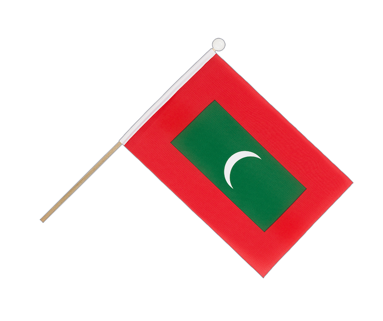 Maldives - Drapeau sur hampe 15 x 22 cm
