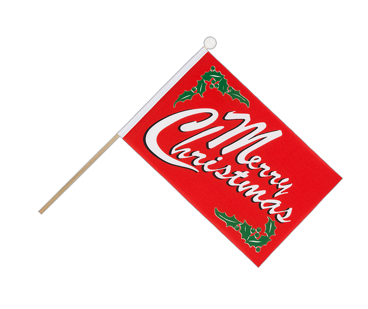 Merry Christmas - Hand Waving Flag 6x9"