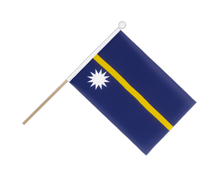 Nauru - Drapeau sur hampe 15 x 22 cm