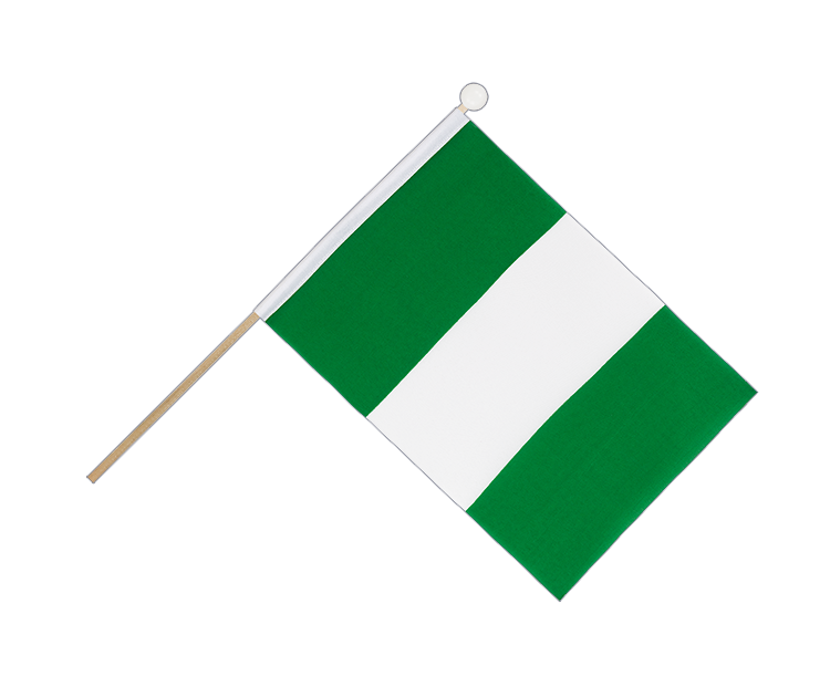 Nigeria - Drapeau sur hampe 15 x 22 cm