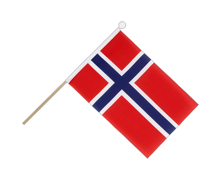 Drapeau Norvège sur hampe 15 x 22 cm