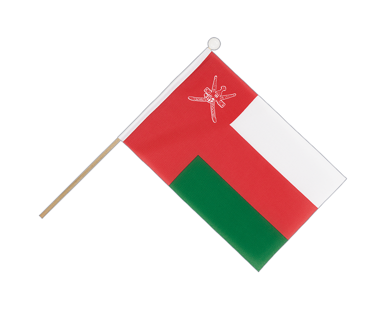 Oman - Drapeau sur hampe 15 x 22 cm