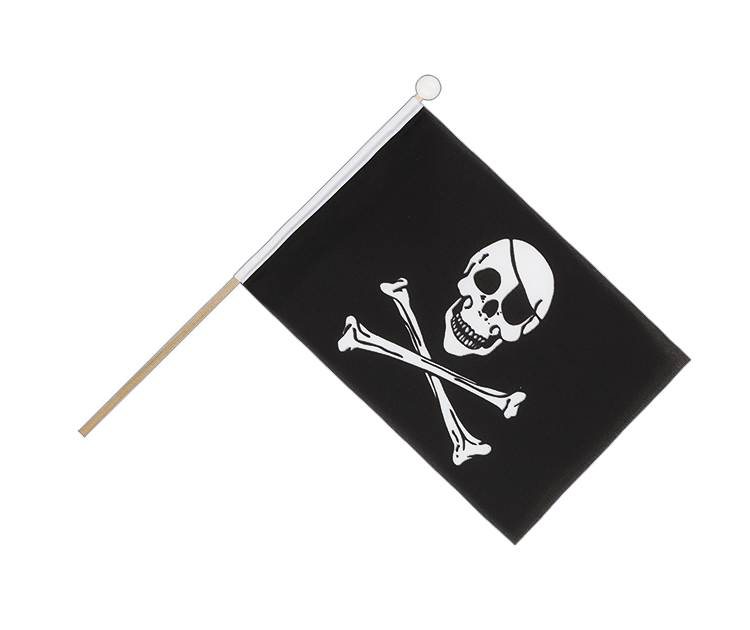 Pirat Skull and Bones Stockfähnchen 15 x 22 cm