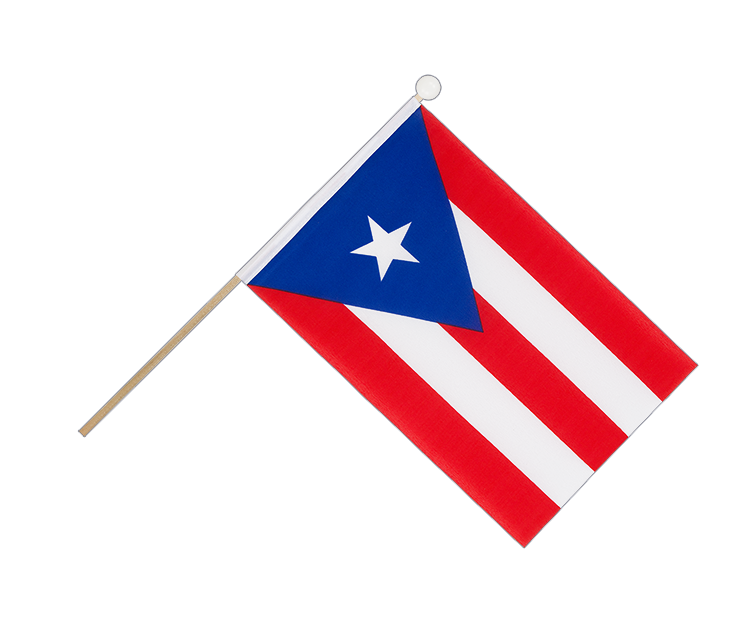 Puerto Rico - Drapeau sur hampe 15 x 22 cm