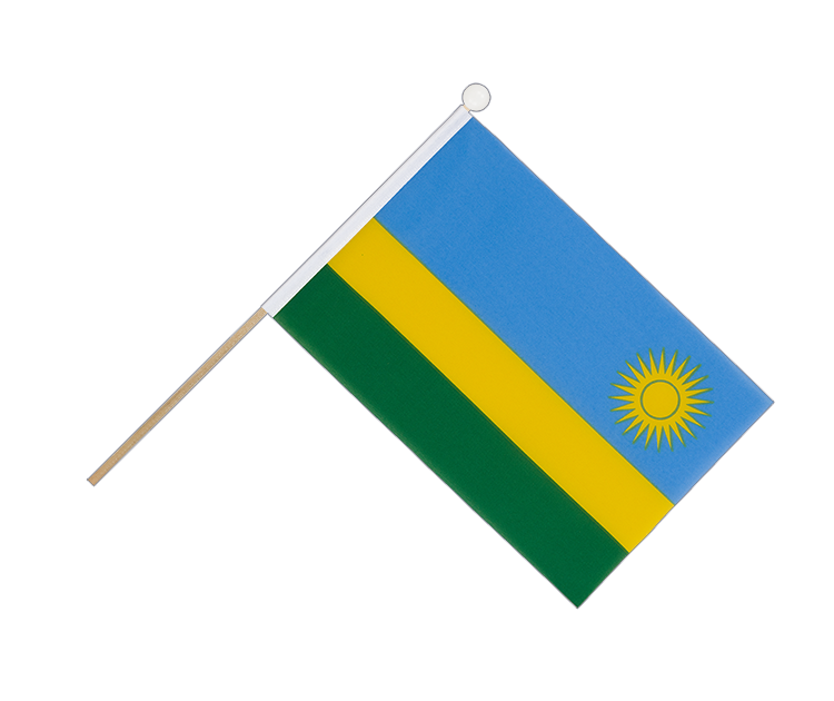 Rwanda - Drapeau sur hampe 15 x 22 cm