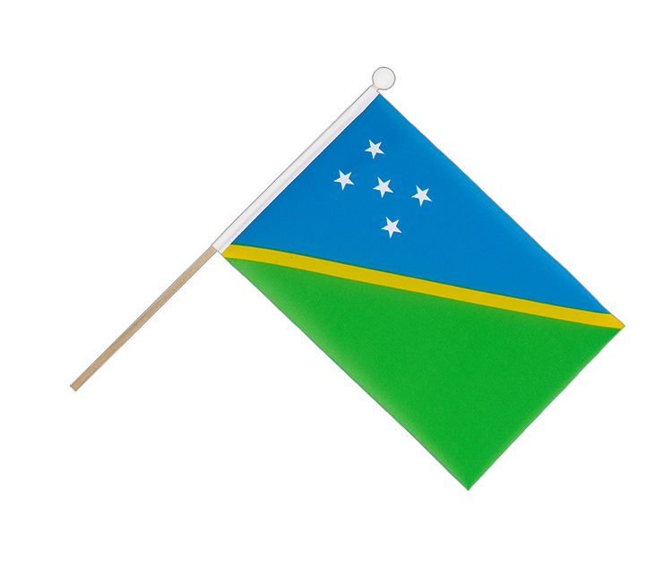 Îles Salomon - Drapeau sur hampe 15 x 22 cm