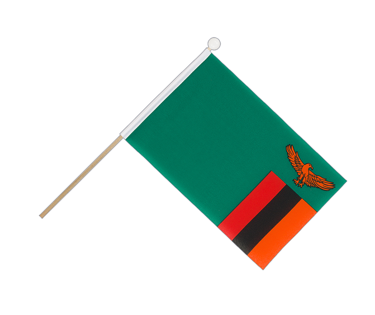 Zambie - Drapeau sur hampe 15 x 22 cm