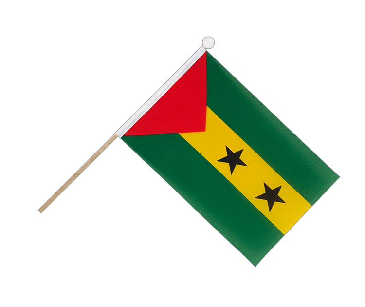 Sao Tomé e Principé - Drapeau sur hampe 15 x 22 cm